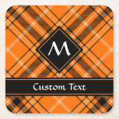 Halloween Orange Tartan Rechteckiger Pappuntersetzer (Vorderseite)