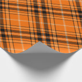 Halloween Orange Tartan Rotationspapier Geschenkpapier (Ecke)