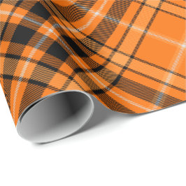 Halloween Orange Tartan Rotationspapier Geschenkpapier