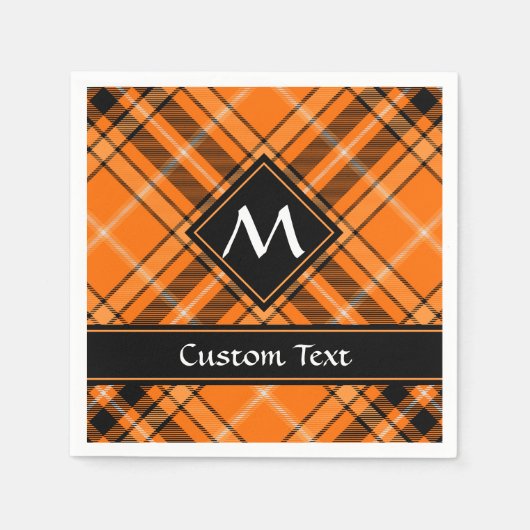 Halloween Orange Tartan Serviette (Vorderseite)