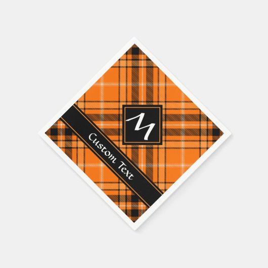 Halloween Orange Tartan Serviette (Ecke)