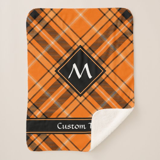 Halloween Orange Tartan Sherpadecke (Vorderseite)