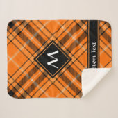 Halloween Orange Tartan Sherpadecke (Vorderseite (Horizontal))