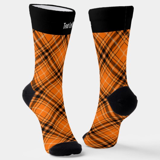 Halloween Orange Tartan Socken (Gewinkelt)