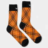 Halloween Orange Tartan Socken (Rechts)