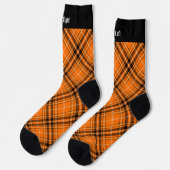 Halloween Orange Tartan Socks Socken (Linkes Detail)