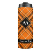 Halloween Orange Tartan Thermosbecher (Vorderseite)