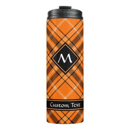 Halloween Orange Tartan Thermosbecher (Vorderseite)