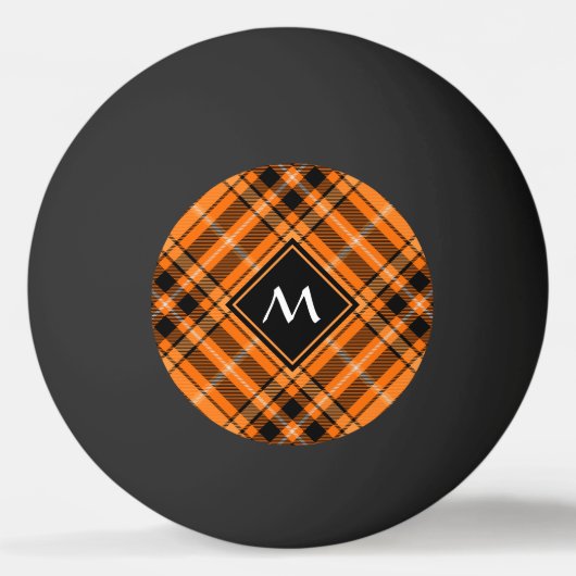 Halloween Orange Tartan Tischtennisball (Vorderseite)
