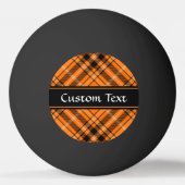 Halloween Orange Tartan Tischtennisball (Rückseite)