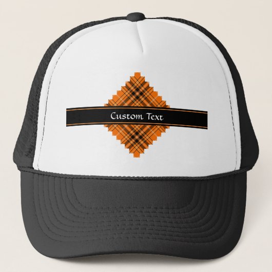 Halloween Orange Tartan Truckerkappe (Vorderseite)
