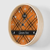 Halloween Orange Tartan Uhr (Winkel)