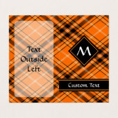 Halloween Orange Tartan Visitenkarten (Außenseite Aufgefaltet)