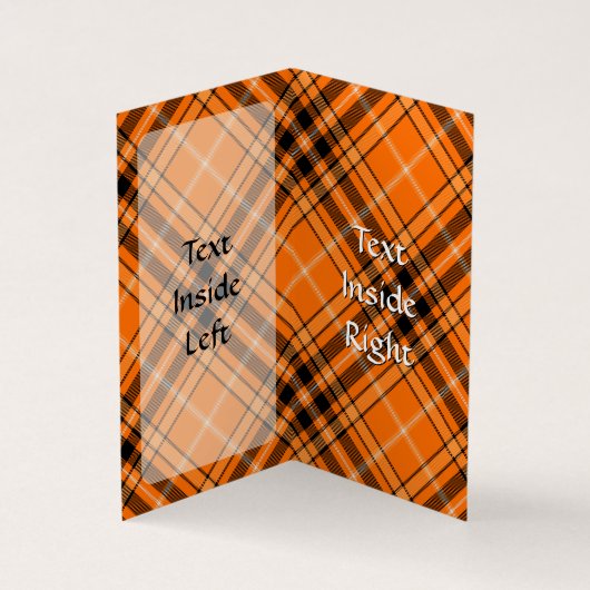 Halloween Orange Tartan Visitenkarten (Innenseite)