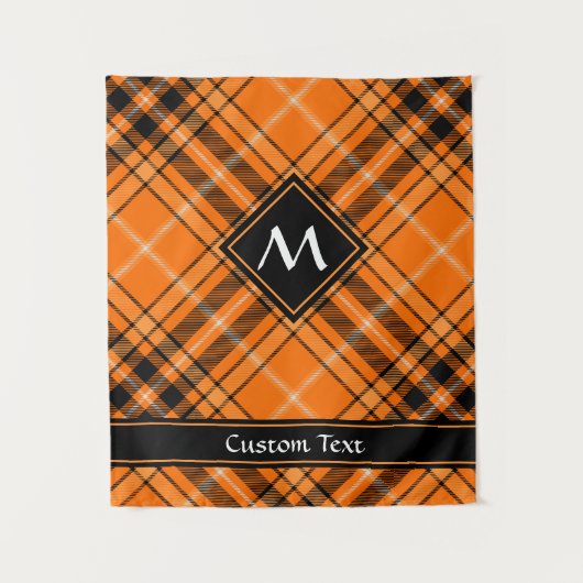 Halloween Orange Tartan Wandteppich (Vorderseite)