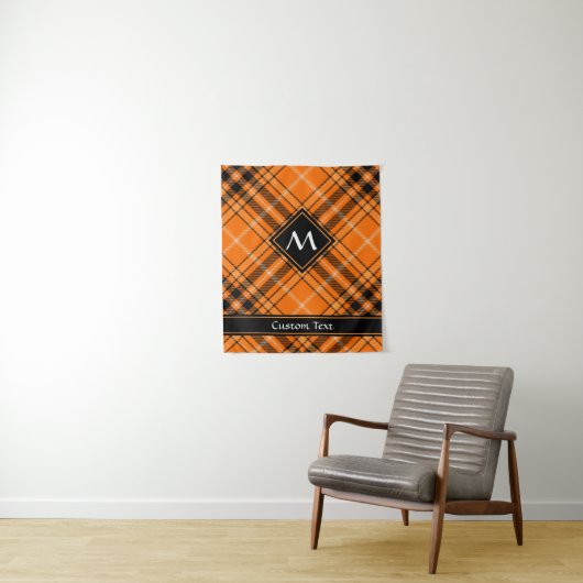 Halloween Orange Tartan Wandteppich (Beispiel)