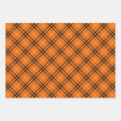 Halloween Orange Tartan Wrapping Paper Sheets Geschenkpapier Set (Vorderseite 2)