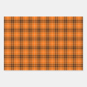 Halloween Orange Tartan Wrapping Paper Sheets Geschenkpapier Set (Vorderseite)