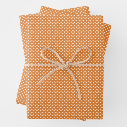 Halloween Orange Tiny White Polka Dot Geschenkpapier Set (Beispiel)