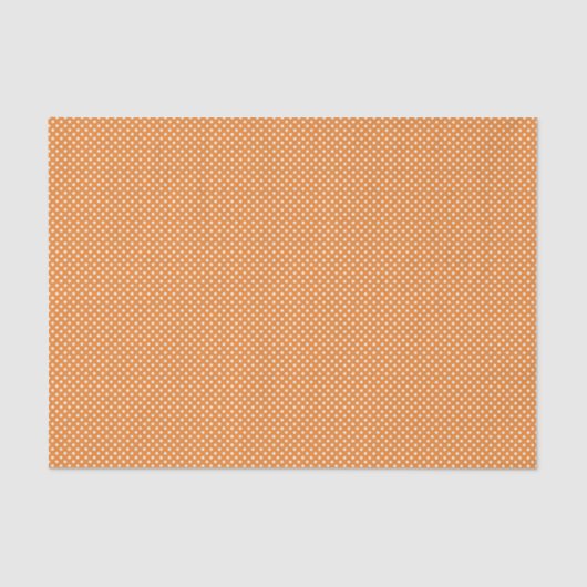 Halloween Orange Tiny White Polka Dot Seidenpapier (Vorderseite)