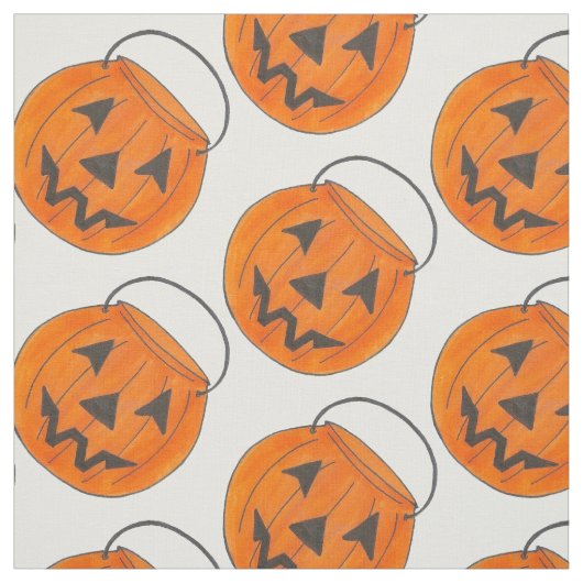 Halloween Orange Trick oder Treat Pumpkin Bucket Stoff (Muster)