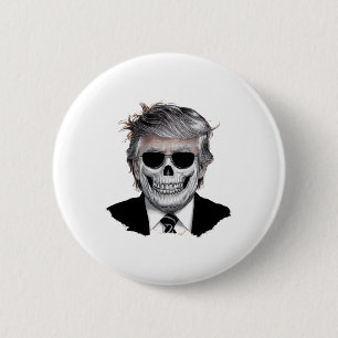 Halloween Orange Trump American Horror Party Costu Button