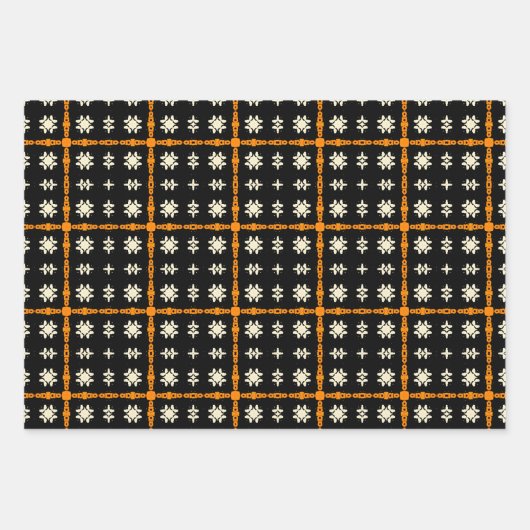 Halloween Orange und Black Abstrakt Pattern Geschenkpapier Set (Vorderseite 3)