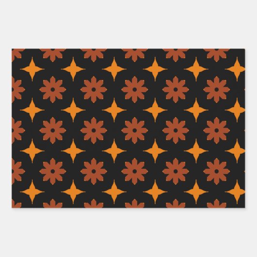 Halloween Orange und Black Abstrakt Pattern Geschenkpapier Set (Vorderseite 2)
