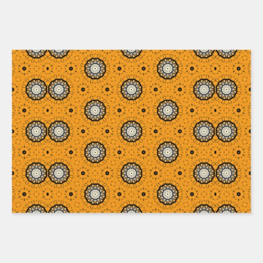 Halloween Orange und Black Abstrakt Pattern Geschenkpapier Set (Vorderseite)