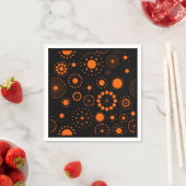 Halloween-Orange- und Black-Circles-Muster Serviette (Beispiel)