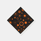 Halloween-Orange- und Black-Circles-Muster Serviette (Ecke)