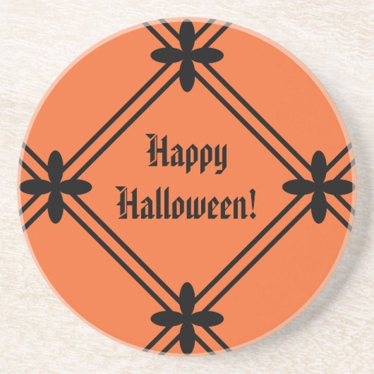 Halloween Orange und Black Pattern Getränkeuntersetzer (Vorne)