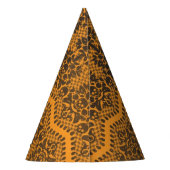 Halloween Orange und Black Skull Lace Party Hat Partyhütchen (Rückseite)
