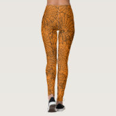Halloween Orange und Black Spider Web Leggings (Rückseite)
