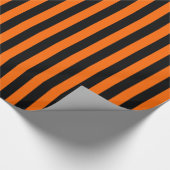 Halloween Orange und Black Strip Geschenkpapier (Ecke)