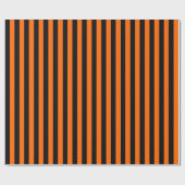 Halloween Orange und Black Strip Geschenkpapier (Flach)