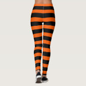 Halloween Orange und Black Stripes Leggings (Rückseite)