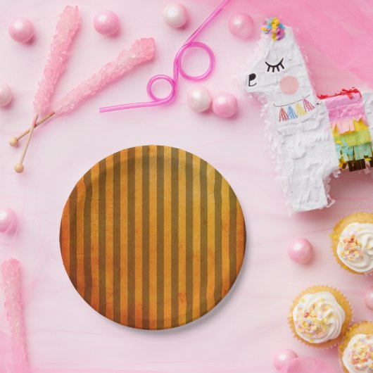 Halloween-Orange- und Black Stripes-Papier-Teller Pappteller (Party)