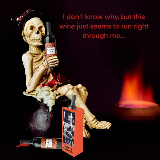 Halloween Orange und Black Weinetikett