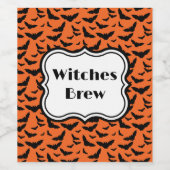 Halloween Orange und Black Weinetikett (Einzelnes Label)