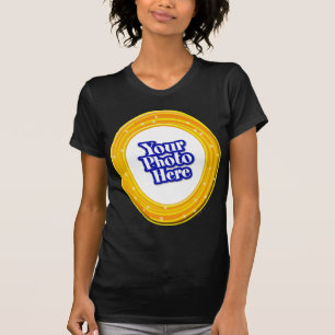 Halloween Orange und Gelb Swirbel mit Ihrem Foto T-Shirt