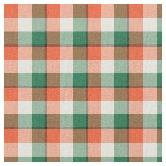 Halloween Orange und Green Checkered Karierte Must Stoff (Nahaufnahme)