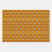 Halloween | Orange und Schwarz Zickzack Geschenkpapier Set (Vorderseite 3)