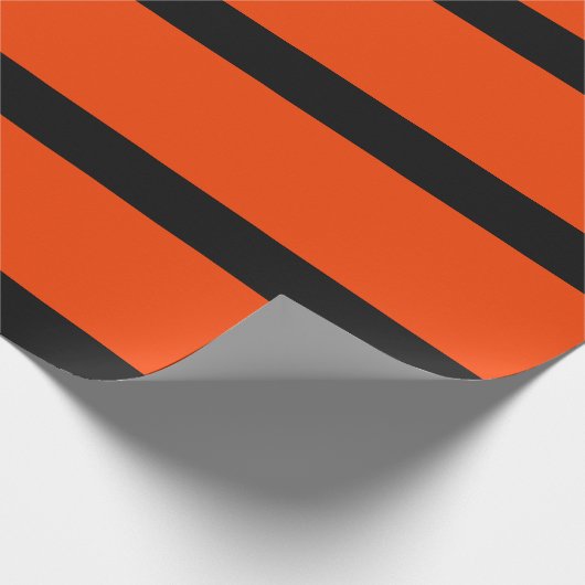 Halloween, Orange und Schwarzer Stift Geschenkpapier (Ecke)