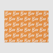 Halloween Orange und Weiß-Boottextmuster Seidenpapier (Vorderseite)