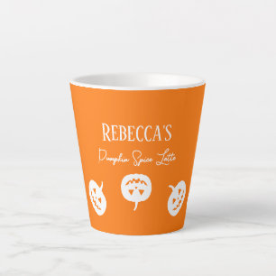 Halloween Orange und White Pumpkin Spice Latte Tas Milchtasse