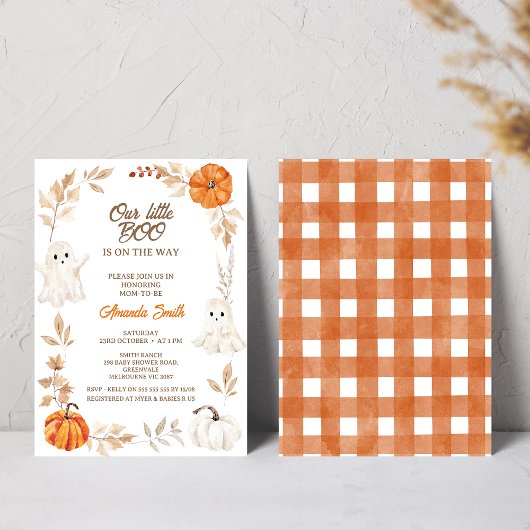 Halloween Orange unsere kleine Boo Baby-Dusche Einladung