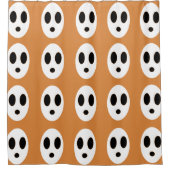 Halloween Orange White Ghost Halloween Duschvorhang (Vorderseite)