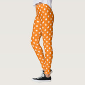 Halloween Orange White Stars Muster Hexenkostüm Leggings (Links)
