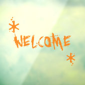 Halloween-Orange-Willkommenstext beängstigend Fensteraufkleber (Blatt 3)